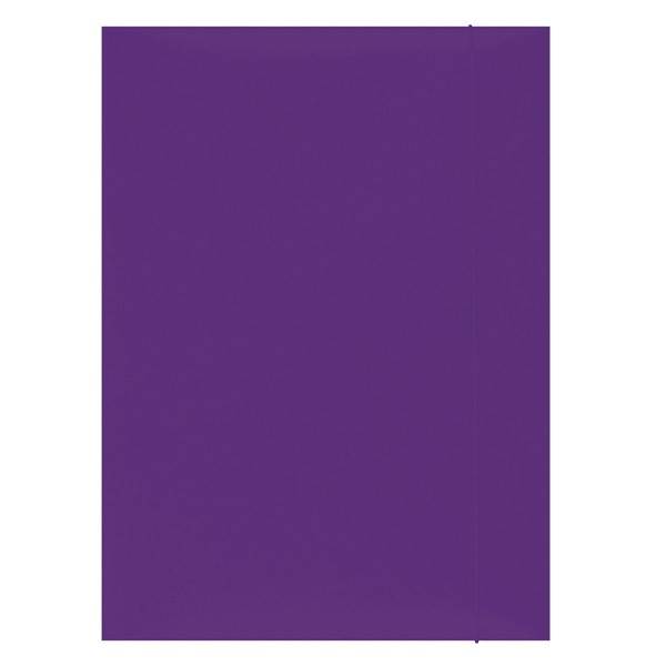 Teczka z gumką OFFICE PRODUCTS, karton, A4, 300gsm, 3-skrz., fioletowa