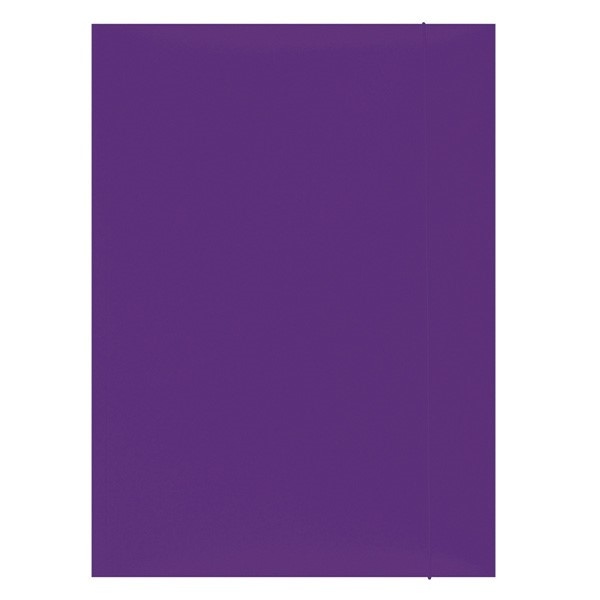 Teczka z gumką OFFICE PRODUCTS, karton, A4, 300gsm, 3-skrz., fioletowa