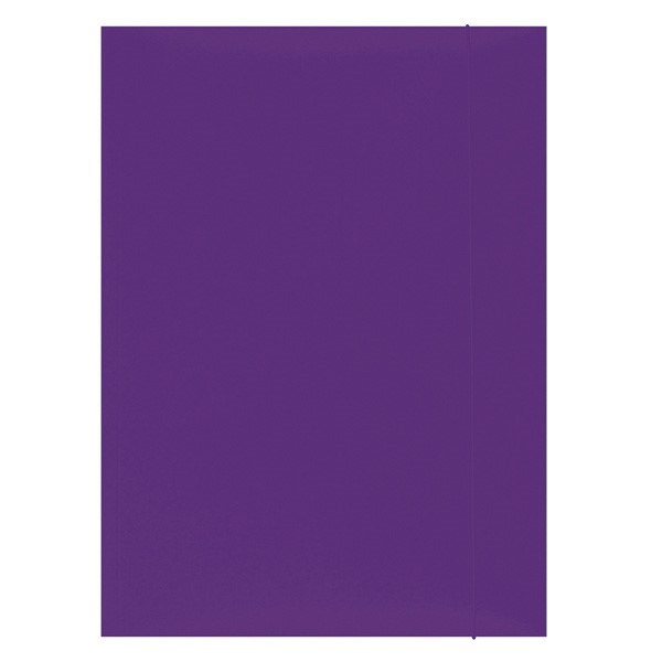 Teczka z gumką OFFICE PRODUCTS, karton, A4, 300gsm, 3-skrz., fioletowa