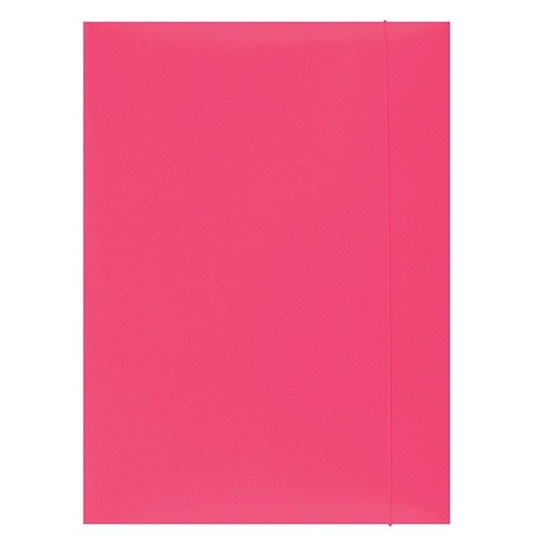 Teczka z gumką OFFICE PRODUCTS, karton, A4, 300gsm, 3-skrz., różowa