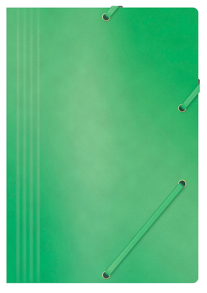 Teczka z gumką OFFICE PRODUCTS, preszpan, A4, 390gsm, 3-skrz., zielona