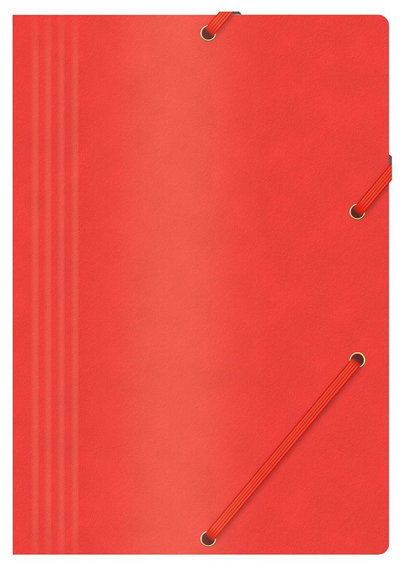 Teczka z gumką OFFICE PRODUCTS, preszpan, A4, 390gsm, 3-skrz., czerwona