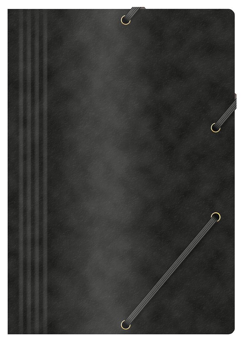 Teczka z gumką OFFICE PRODUCTS, preszpan, A4, 390gsm, 3-skrz., czarna