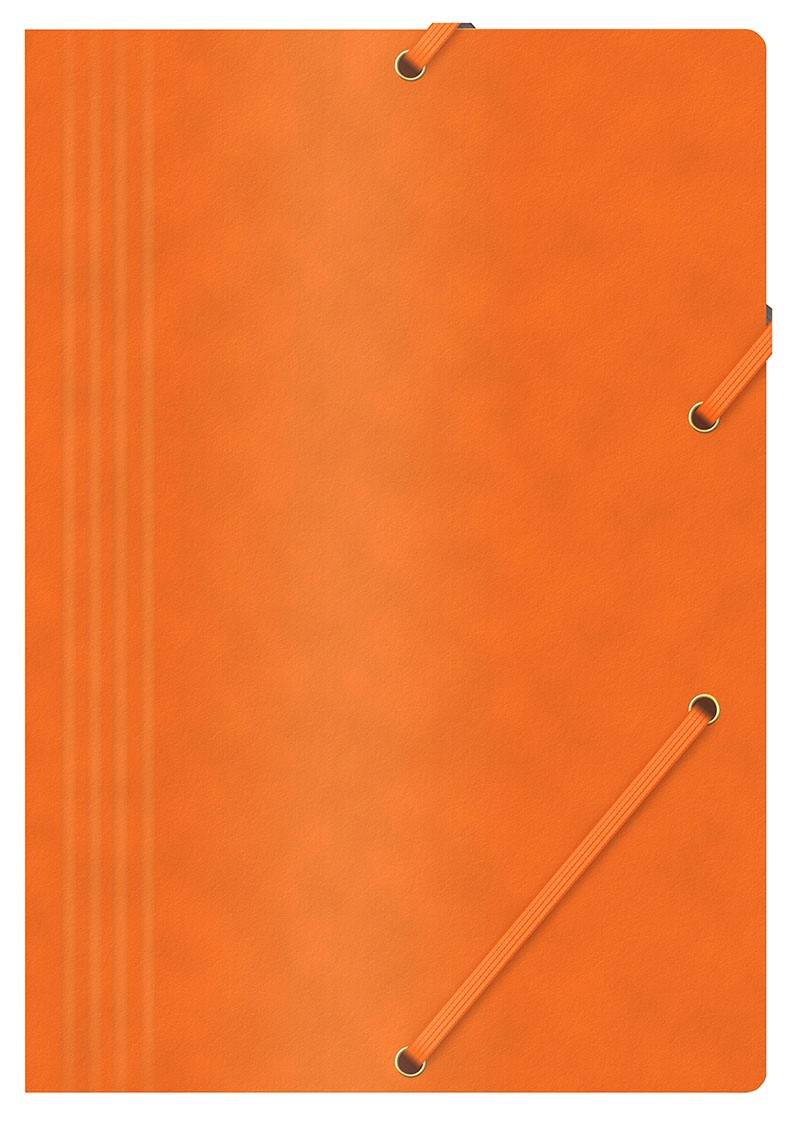 Teczka z gumką OFFICE PRODUCTS, preszpan, A4, 390gsm, 3-skrz., pomarańczowa
