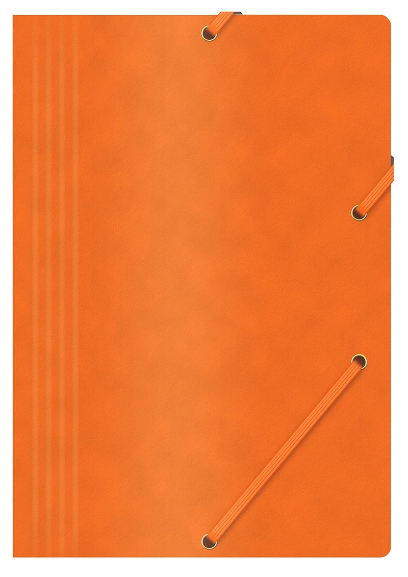 Teczka z gumką OFFICE PRODUCTS, preszpan, A4, 390gsm, 3-skrz., pomarańczowa