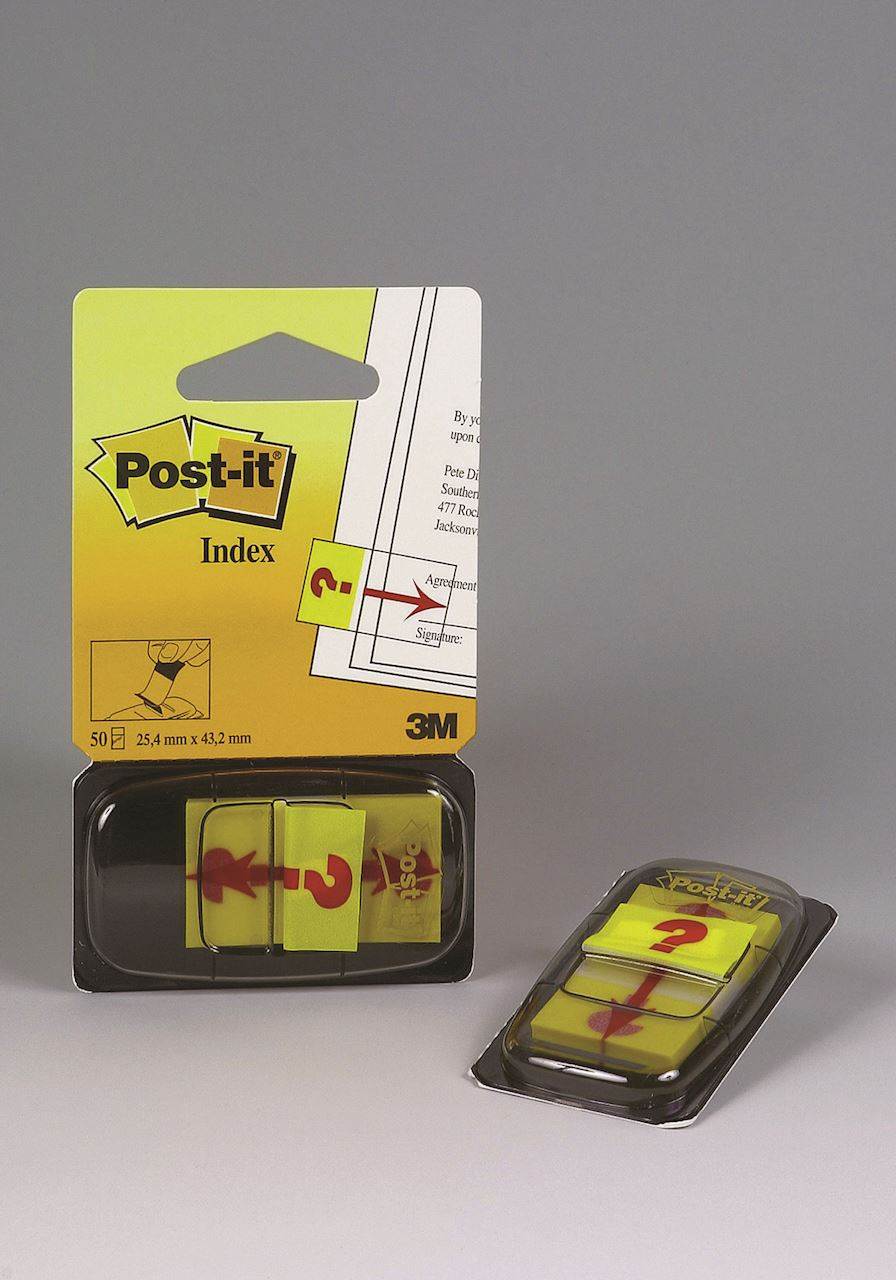 Zakładki indeksujące POST-IT® z nadrukiem „znak zapytania” (680-32R), PP, 25x43mm, 50 kart.