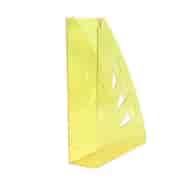 Pojemnik na dokumenty OFFICE PRODUCTS, ażurowy, A4/70mm, transparentny żółty