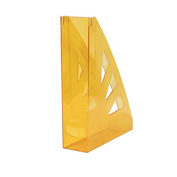 Pojemnik na dokumenty OFFICE PRODUCTS, ażurowy, A4/70mm, transparentny pomarańczowy