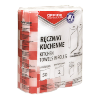 Ręczniki kuchenne celulozowe OFFICE PRODUCTS, 2-warstwowe, 50 listków, 9,25m, 2szt., białe