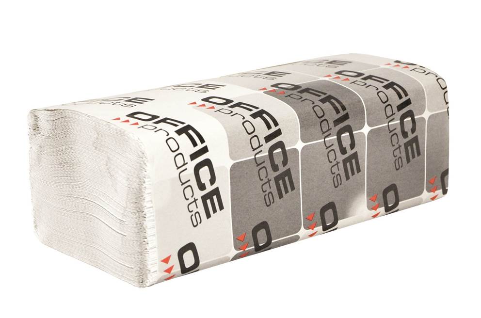 Ręczniki składane ZZ makulaturowe ekonomiczne OFFICE PRODUCTS, 1-warstwowe, 4000 listków, 20szt., białe