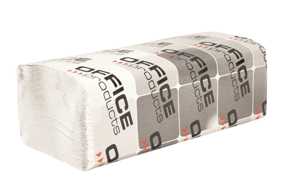 Ręczniki składane ZZ makulaturowe OFFICE PRODUCTS, 1-warstwowe, 4000 listków, 20szt., białe