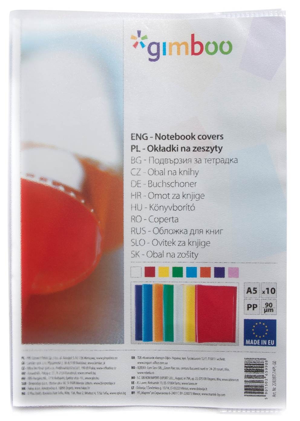 Okładka na zeszyt GIMBOO, groszkowa, A5, 90mikr., transparentna