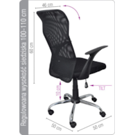 Fotel biurowy OFFICE PRODUCTS Rhodos, czarny