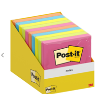 Bloczek samoprzylepny POST-IT® (654-TFEN), 76x76mm, 6x100 kart., paleta energetyczna