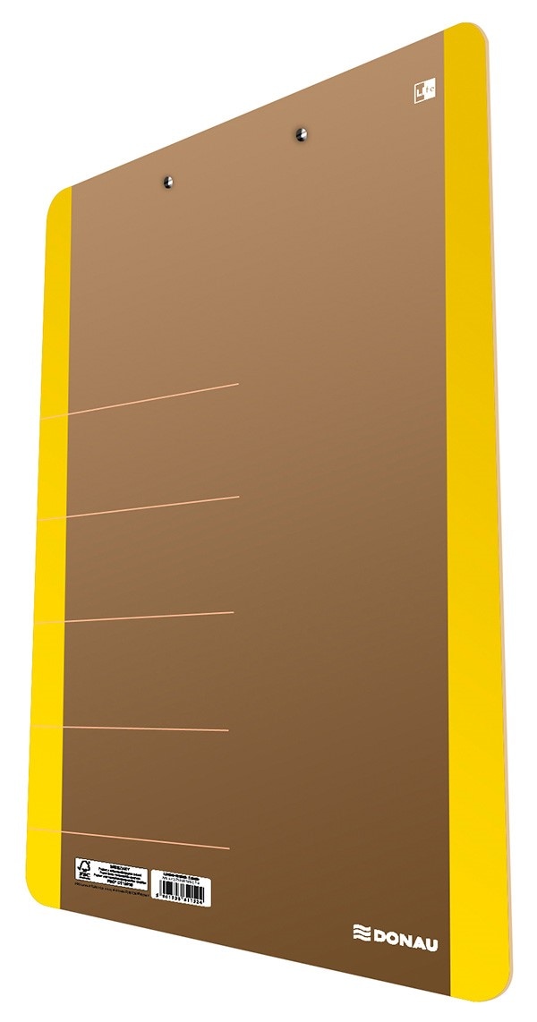 Clipboard DONAU Life, karton, A4, z klipsem, żółty