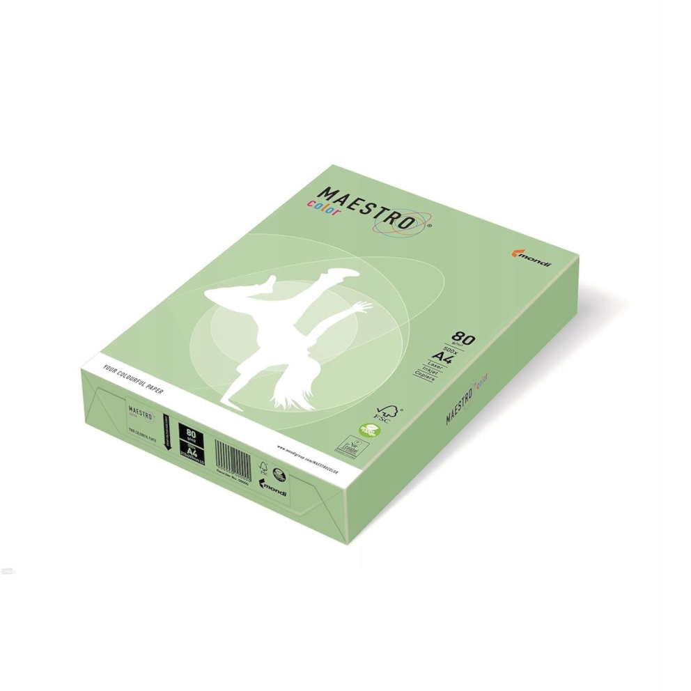 Papier kolor A4/3 80g zielony jasny IQ COLOR MG28