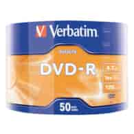 Płyta DVD-R VERBATIM AZO, 4,7GB, prędkość 16x, cake, 50szt., srebrny mat