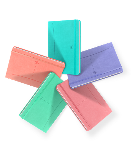 NOTATNIK OXFORD SIGNATURE A5 80K LINIA Z TAGAMI MIX KOLORÓW PASTELOWYCH