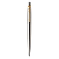 Parker Jotter długopis żelowy Stainless Steel GT, stal szlachetna ze złotymi wykończeniami, końcówka medium, czarny tusz żelowy, opakowanie prezentowe