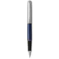 Parker Jotter pióro wieczne Royal Blue CT, czarne z chromowanymi wykończeniami, stalówka medium, niebieski atrament, opakowanie prezentowe
