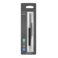 Parker Jotter pióro wieczne Bond Street Black CT, czarne z chromowanymi wykończeniami, stalówka medium, niebieski atrament, opakowanie typu blister