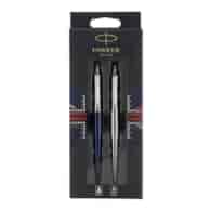 Parker Jotter London Duo Discovery Pack: długopis (niebieski Royal Blue CT) i długopis żelowy (Stainless Steel CT)