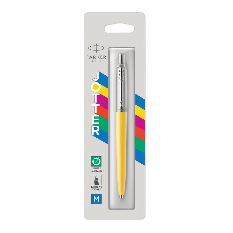 Parker Jotter Originals długopis Yellow, żółty, końcówka medium, niebieski tusz, blister
