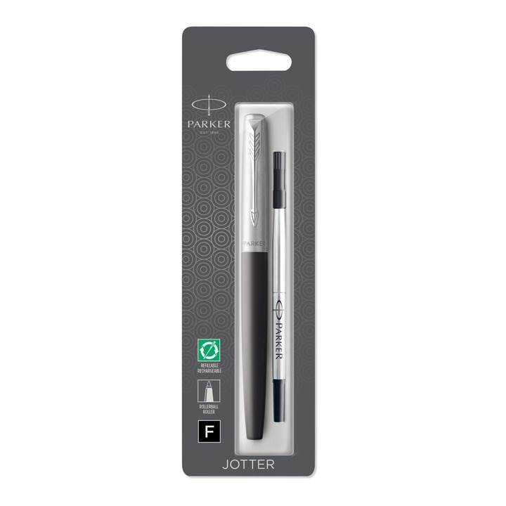 Parker Jotter pióro kulkowe Bond Street CT, czarne z chromowanymi wykończeniami, końcówka fine, czarny atrament, opakowanie typu blister