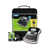 DYMO LabelManager 210D zestaw z ręczną drukarką etykiet, z klawiaturą QWERTY, etykietami D1 12 mm (czarne na białym) i walizką