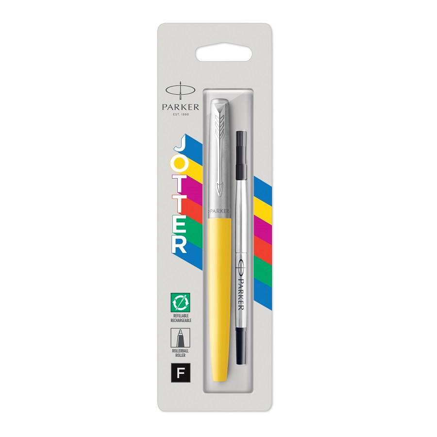 Parker Jotter Originals pióro kulkowe Yellow, żółte, końcówka fine, czarny tusz