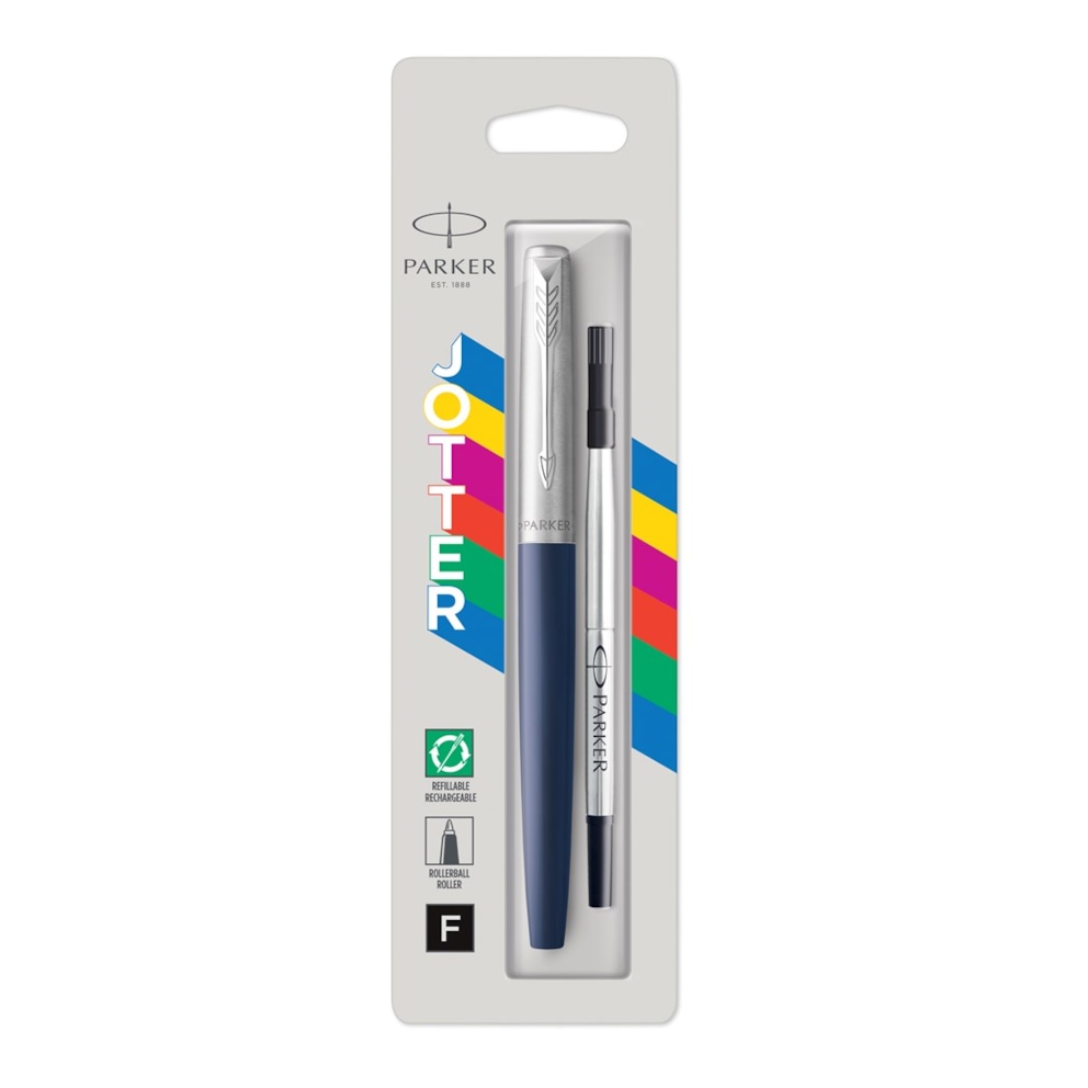 Parker Jotter Originals pióro kulkowe Navy, ciemnoniebieskie, końcówka fine, czarny tusz