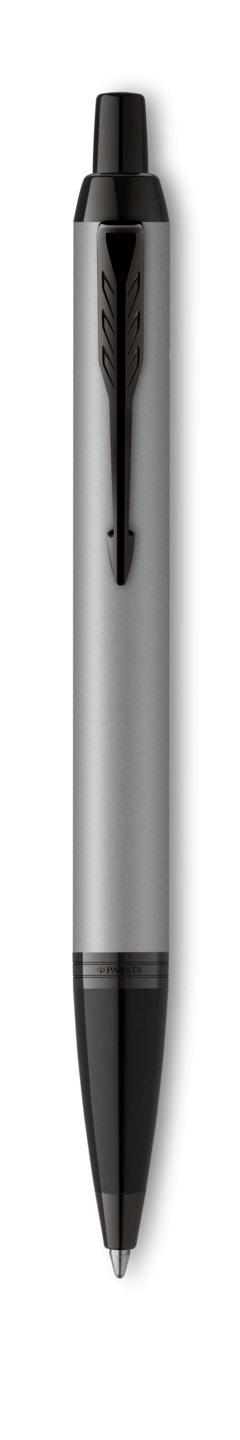 PARKER IM długopis Achromatic Grey, matowo czarny, końcówka medium, niebieski tusz, opakowanie prezentowe