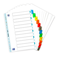 PRZEKŁADKI KARTONOWE OXFORD A4 MYLAR Z KOLOR. NUMERYCZNE 1-12