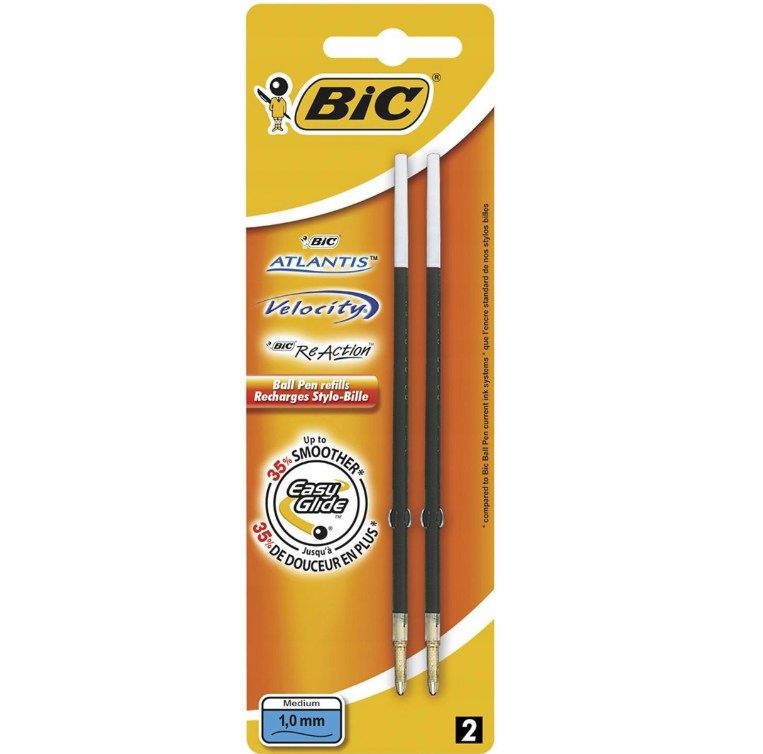 BIC Atlantis Classic, Soft Wkład czarny Blister 2szt