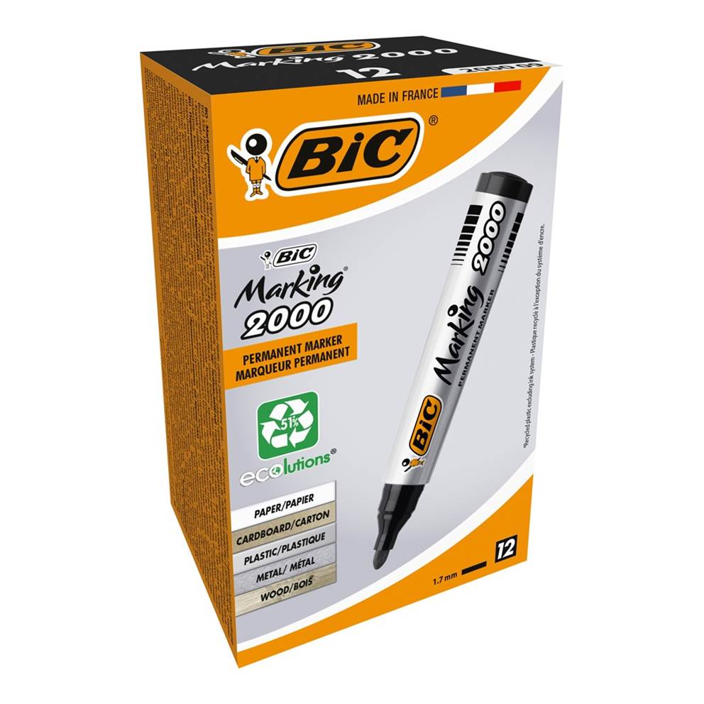 BIC Marking 2000 Ecolutions Marker czarny okrągła końcówka