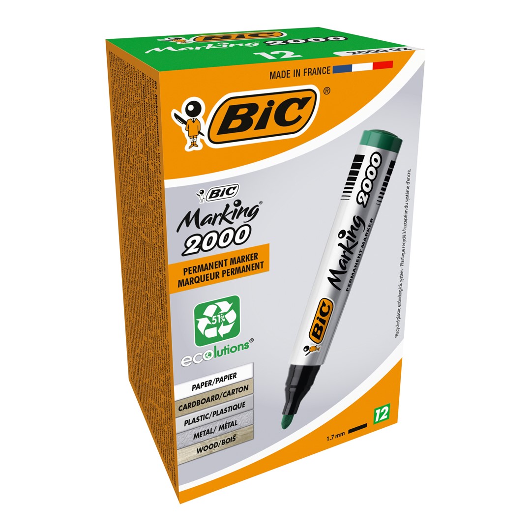 BIC Marking 2000 Ecolutions Marker zielony okrągła końcówka