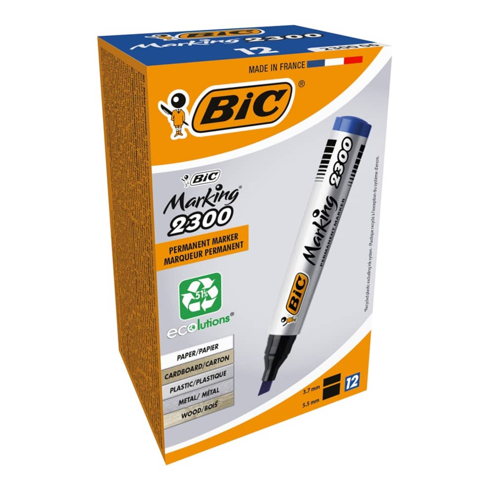 BIC Marking 2300 Ecolutions Marker niebieski ścięta końcówka