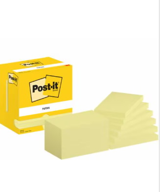 NOWOŚĆ!!!
Karteczki samoprzylepne Post-it®, kanarkowożółte, 76 mm x 127 mm, 100 arkuszy/bloczek, 1 bloczek/opakowanie, opakowanie kartonowe – 100% PEFC, SGSCH-PEFC-COC-110078