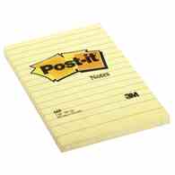 Bloczek samoprzylepny POST-IT® w linię (660), 102x152mm, 1x100 kart., żółty