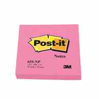 Bloczek samoprzylepny POST-IT® (654N), 76x76mm, 1x100 kart., jaskrawy różowy