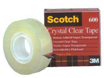 Taśma biurowa SCOTCH® Crystal Clear (600), transparentna, 19mm, 33m, w pudełku