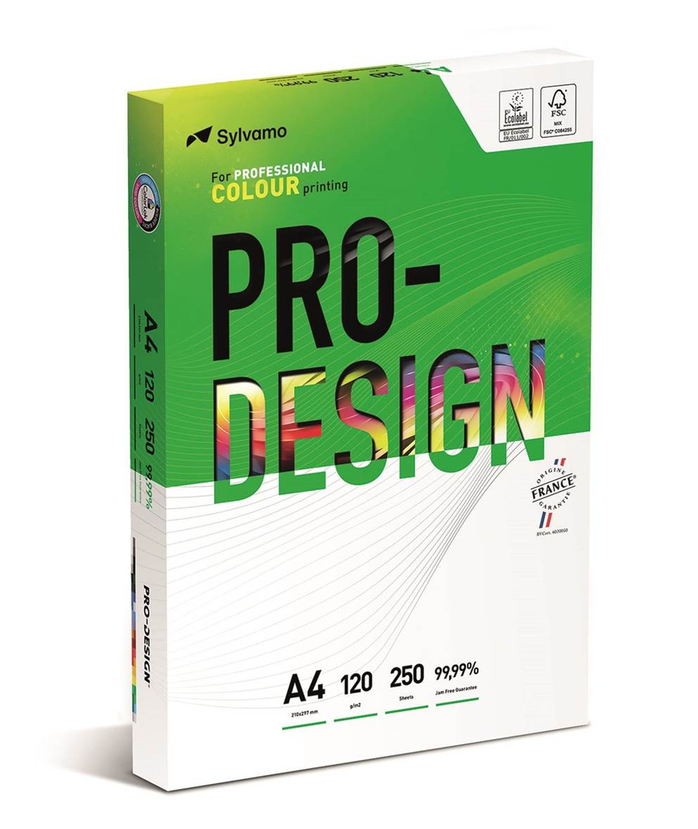 Papier ksero PRO-DESIGN FSC, satynowany, klasa A++, A4, 168CIE, 120gsm, 250 ark.