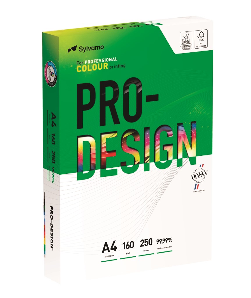 Papier ksero PRO-DESIGN FSC, satynowany, klasa A++, A4, 168CIE, 160gsm, 250 ark.