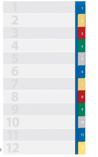 KOSZULKA KRYSTALICZNA OXFORD A4+ PP, 90 mic. Z PRZEKŁADKAMI 1-12