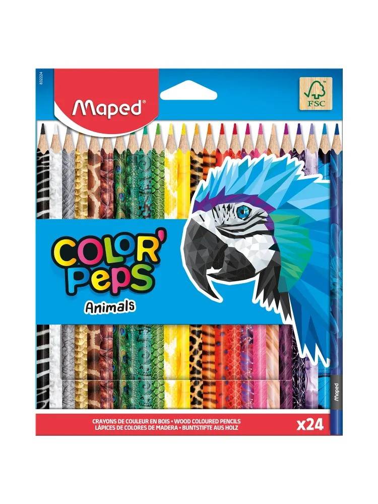 KREDKI COLORPEPS ANIMALS TRÓJKĄTNE 24 SZT PUD. Z ZAW.