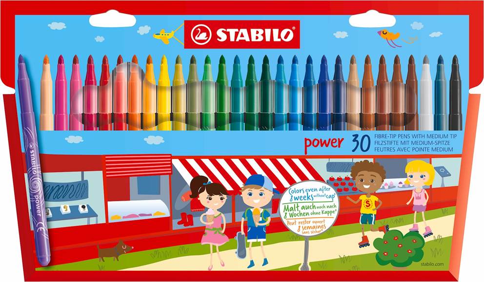 Flamaster STABILO Power etui kartonowe 30 szt.