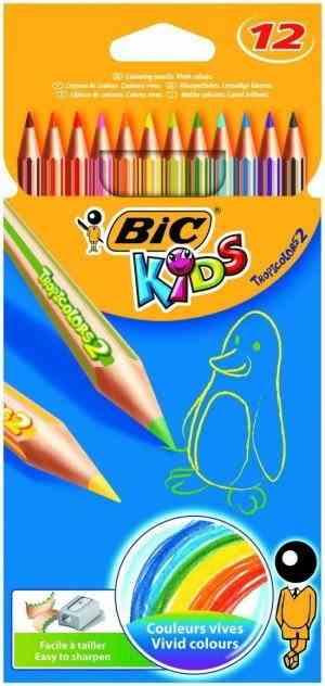 BIC Kids Tropicolors Kredki Ołówkowe Pudełko 12szt