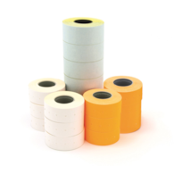 Etykiety do metkownicy dwurzędowej, zaokrąglone, usuwalne 26x16mm, APLI białe 1000 szt., 6 rolek