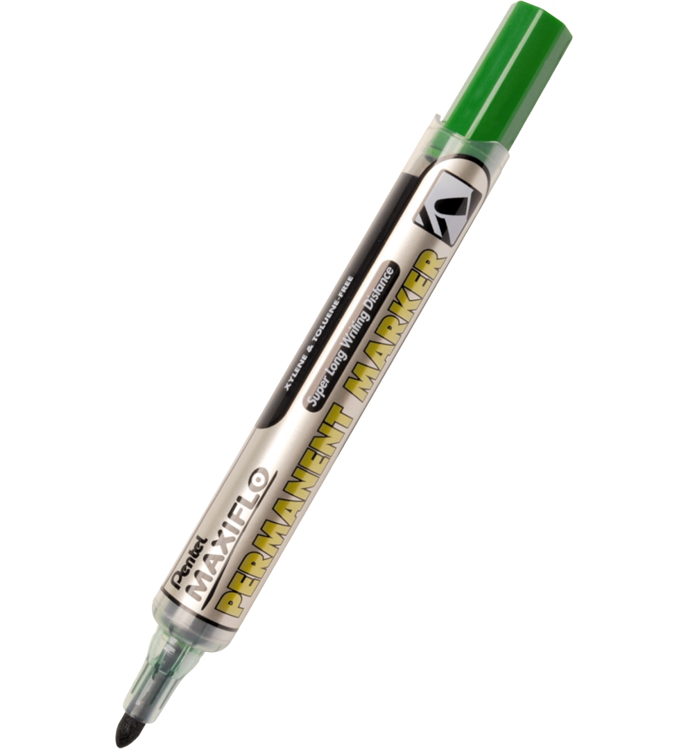 płynny tusz MAXIFLO, marker z tłoczkiem, średnia, okrągła końcówka zielony Pentel