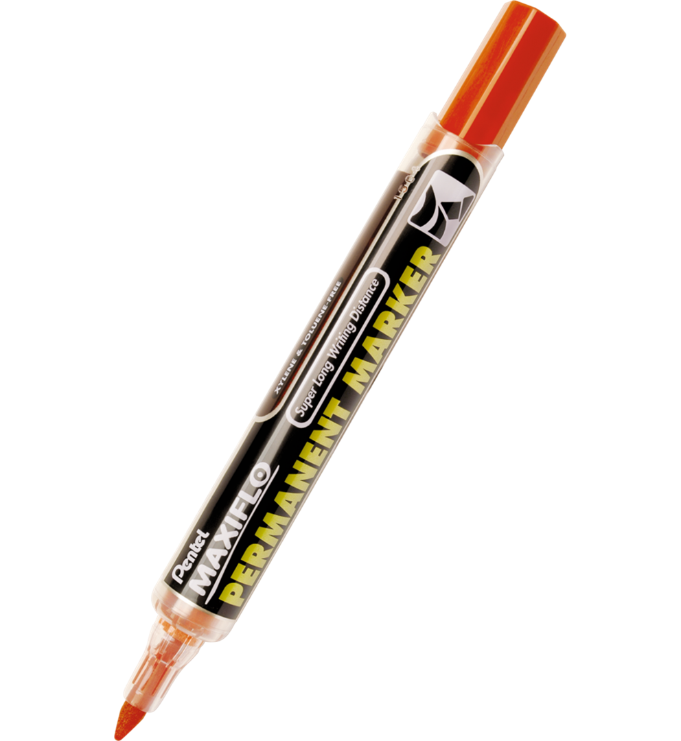 płynny tusz MAXIFLO, marker z tłoczkiem, średnia, ścięta końcówka czerwony Pentel